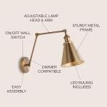 Farmhouse Industrial Adjustable Arm Metal LED Wall Light