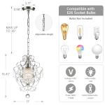 Crystal Mini Pendant Chandelier Fixture for Kitchen, Bedroom