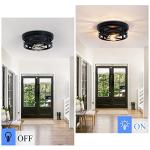 Black Flush Mount Ceiling Light, 2-Light Fixture (2 Pack)