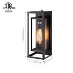 mirrea 14" Dusk to Dawn Outdoor Wall Sconce 1 Light in Matte Black Rectangular Metal Frame and Clear Glass Shade Waterproof Porch Light Patio Light Pack of 2