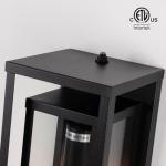 mirrea 14" Dusk to Dawn Outdoor Wall Sconce 1 Light in Matte Black Rectangular Metal Frame and Clear Glass Shade Waterproof Porch Light Patio Light Pack of 2