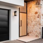 mirrea 14" Dusk to Dawn Outdoor Wall Sconce 1 Light in Matte Black Rectangular Metal Frame and Clear Glass Shade Waterproof Porch Light Patio Light Pack of 2