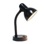 Simple Designs LD1003-BLK Basic Metal Desk Lamp with Flexible Hose Neck for Office, Living Room, Bedroom, College Dorm, Bookshelf, Black