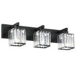 Aipsun Black Crystal 3-Light Modern Bathroom Vanity Fixture