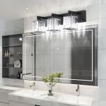 Aipsun Black Crystal 3-Light Modern Bathroom Vanity Fixture