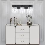 Aipsun Black Crystal 3-Light Modern Bathroom Vanity Fixture