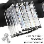Aipsun Black Crystal 3-Light Modern Bathroom Vanity Fixture
