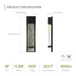 ASD Bubble Glass Wall Light Fixture | LED | Waterproof | Dimmable | ETL Listed | Black