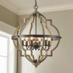 Rustic Globe Chandelier for Dining Room, Adjustable Chain