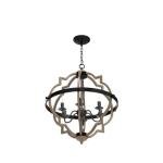 Rustic Globe Chandelier for Dining Room, Adjustable Chain