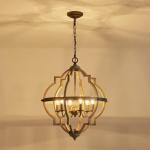 Rustic Globe Chandelier for Dining Room, Adjustable Chain