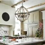 Rustic Globe Chandelier for Dining Room, Adjustable Chain