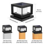 Mlambert 8 Pack Solar Post Lights Outdoor, Waterproof Fence Cap Lights for Deck, 4x4 5x5 6x6 Wooden Vinyl Outdoor Lights with Shinning Effect, Black