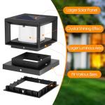 Mlambert 8 Pack Solar Post Lights Outdoor, Waterproof Fence Cap Lights for Deck, 4x4 5x5 6x6 Wooden Vinyl Outdoor Lights with Shinning Effect, Black