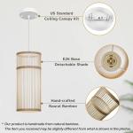Natural Bamboo Mini Pendant Light for Bedroom Decor