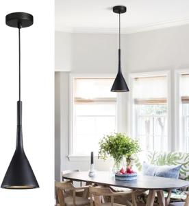 Farmhouse Black Cone Pendant Light for Kitchen Island