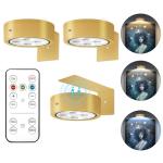 3Pcs Magnetic LED Picture Lights with Remote - Gold