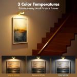 3Pcs Magnetic LED Picture Lights with Remote - Gold