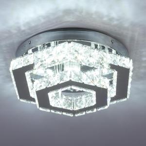 CXGLEAMING LED Crystal Chandelier Ceiling Light - 6500K