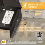 Porch Light with GFCI Outlet Built in, Dusk to Dawn Outdoor Light with Outlet, Waterproof Anti-Rust Alunmium Exterior Light Fixture Wall Mount Outside Light for House Garage Front Door, Bulb Included