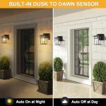 Porch Light with GFCI Outlet Built in, Dusk to Dawn Outdoor Light with Outlet, Waterproof Anti-Rust Alunmium Exterior Light Fixture Wall Mount Outside Light for House Garage Front Door, Bulb Included