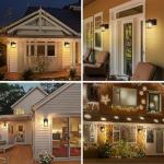 Porch Light with GFCI Outlet Built in, Dusk to Dawn Outdoor Light with Outlet, Waterproof Anti-Rust Alunmium Exterior Light Fixture Wall Mount Outside Light for House Garage Front Door, Bulb Included