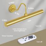 Battery Operated Wireless Picture Light with Remote Gold