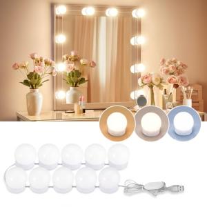 Consciot Hollywood Style LED Vanity Lights with 10 Bulbs