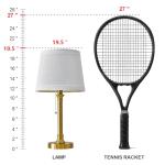 Oneach Modern Gold Brass Table Lamp Set of 2 for Bedroom Living Room 19.5'' Traditional Bedside Desk Nightstand Buffet Candlestick Samll Lamps with White Drum Shade