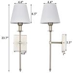 Pauwer Set of 2 White Fabric Shade Sconces