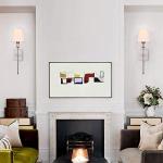 Pauwer Set of 2 White Fabric Shade Sconces