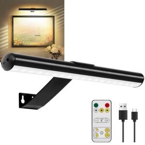 Wireless LED Picture Light with Remote, Rechargeable, 300Lumens