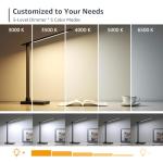 Lepro LED Desk Lamp for Home Office, 9.5W 750LM Metal Touch Control Desk Light, 5 Color Modes 5 Brightness Level, Eye Caring Task Lamp For Reading, Sewing, Crafts, School Supplies, Puzzle Light, Black