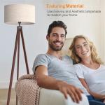 Mid Century Wood Tripod Floor Lamp, Modern Design