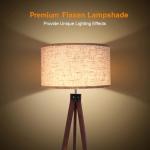 Mid Century Wood Tripod Floor Lamp, Modern Design