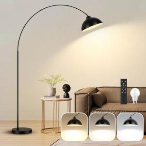 Modern Black 78" Arc Floor Lamp with Remote