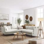 Boho Wooden Tripod Floor Lamp with Shelves & Bulb