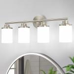 Halialumi Brushed Nickel Bathroom Vanity Light with 4-Lights