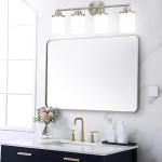 Halialumi Brushed Nickel Bathroom Vanity Light with 4-Lights