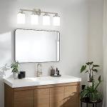 Halialumi Brushed Nickel Bathroom Vanity Light with 4-Lights