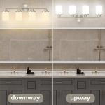 Halialumi Brushed Nickel Bathroom Vanity Light with 4-Lights