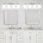 Halialumi Brushed Nickel Bathroom Vanity Light with 4-Lights