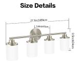 Halialumi Brushed Nickel Bathroom Vanity Light with 4-Lights