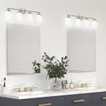 Halialumi Brushed Nickel Bathroom Vanity Light with 4-Lights