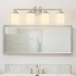 Halialumi Brushed Nickel Bathroom Vanity Light with 4-Lights