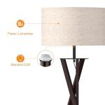 LEPOWER Tripod Floor Lamp with Flaxen Shade