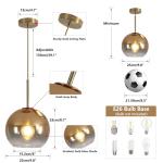Modern Large Gold Glass Pendant Light Fixture
