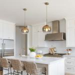 Modern Large Gold Glass Pendant Light Fixture