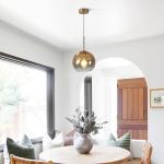 Modern Large Gold Glass Pendant Light Fixture