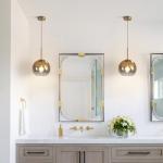 Modern Large Gold Glass Pendant Light Fixture